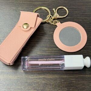 Pink Lip Plumper with Mirror Keychain Set